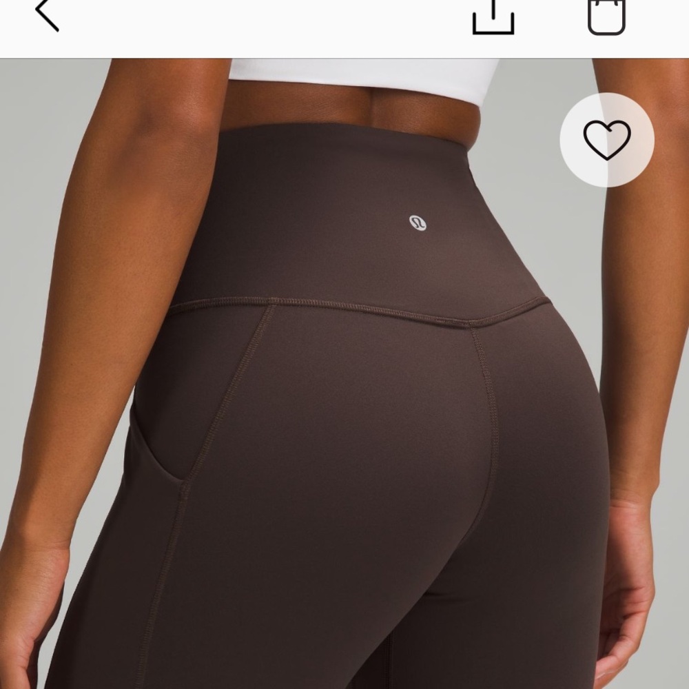 Lululemon Align pocketed Espresso leggings.